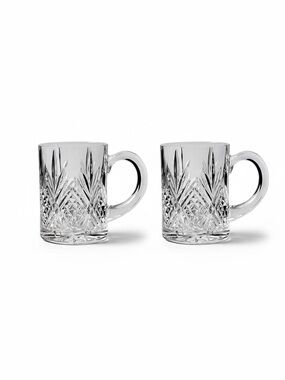 Vintage Cristal d'Arques Masquerade Lead Crystal Mug Set of 2